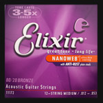 Elixir Bronze Nanoweb 12 String Guitar Strings .012 - .053