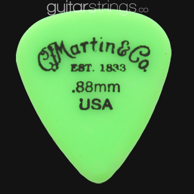 C F Martin Number 5 Delrin Fluorescent Green 0.88mm Guitar Picks - Click Image to Close