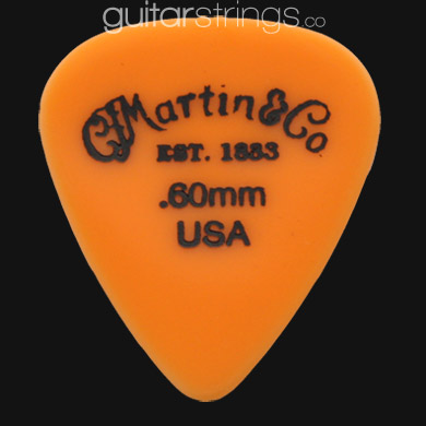 C F Martin Number 5 Delrin Fluorescent Orange 0.60mm Guitar Picks - Click Image to Close
