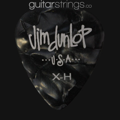 Dunlop Celluloid Classics Standard Black Extra Heavy Guitar Picks - Click Image to Close