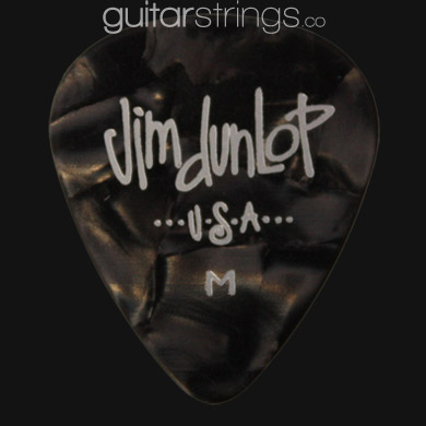 Dunlop Celluloid Classics Standard Black Perloid Medium Guitar Picks - Click Image to Close