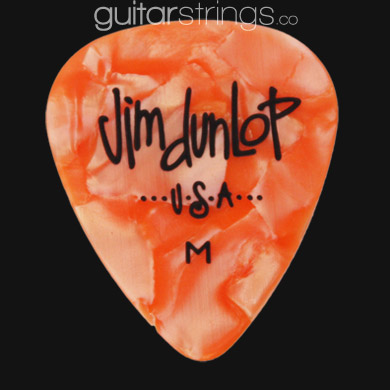 Dunlop Celluloid Classics Standard Orange Perloid Medium Guitar Picks - Click Image to Close