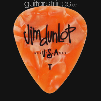 Dunlop Celluloid Classics Standard Orange Perloid Thin Guitar Picks - Click Image to Close