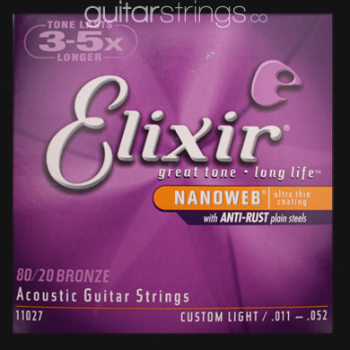 Elixir Bronze Nanoweb Guitar Strings .011 - .052 - Click Image to Close