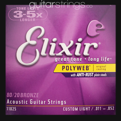 Elixir Bronze Polyweb Guitar Strings .011 - .052 - Click Image to Close