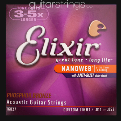Elixir Phosphor Nanoweb Guitar Strings .011 - .052 - Click Image to Close
