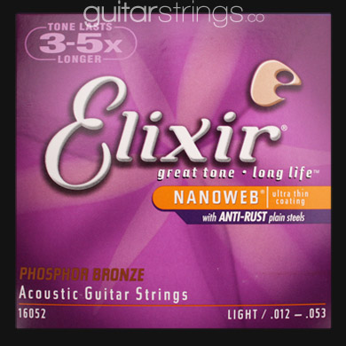 Elixir Phosphor Nanoweb Guitar Strings .012 - .053 - Click Image to Close