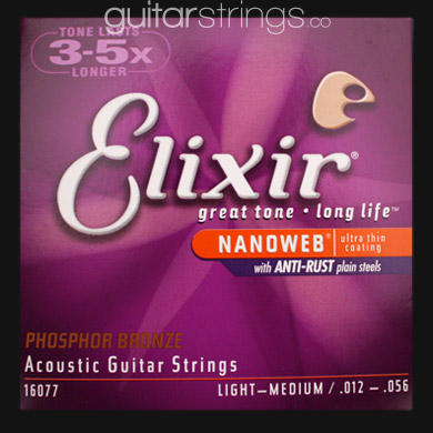 Elixir Phosphor Nanoweb Guitar Strings .012 - .056 - Click Image to Close
