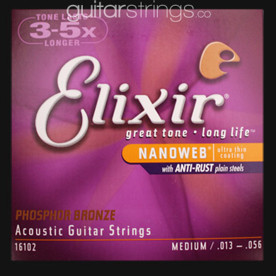 Elixir Bronze Polyweb Guitar Strings .013 - .056 - Click Image to Close