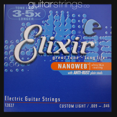 Elixir Nanoweb Electric Guitar Strings .009 - .046 - Click Image to Close