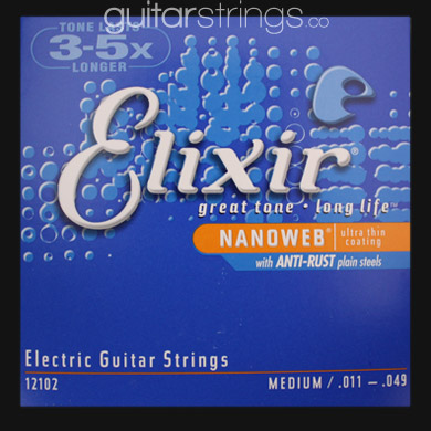 Elixir Nanoweb Electric Guitar Strings .011 - .049 - Click Image to Close