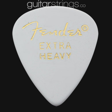 Fender Classic Celluloid 351 White Extra Heavy Guitar Picks - Click Image to Close