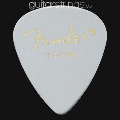 Fender Classic Celluloid 351 White Thin Guitar Picks - Click Image to Close
